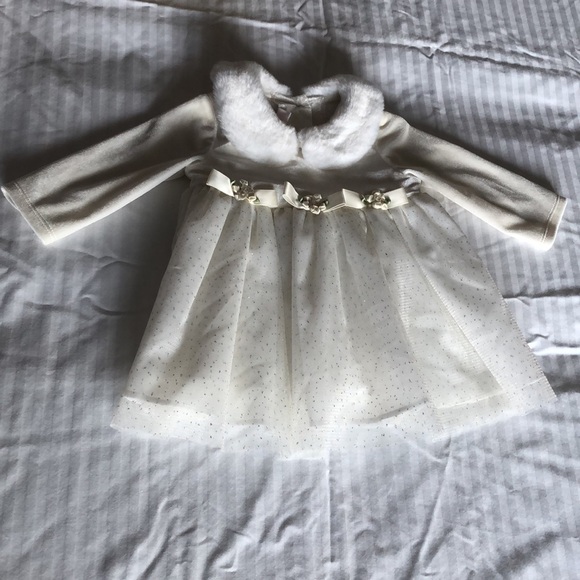 Baby girls size 3 to 6 month, Bonnie baby off-white holiday dress Christmas - Picture 2 of 10